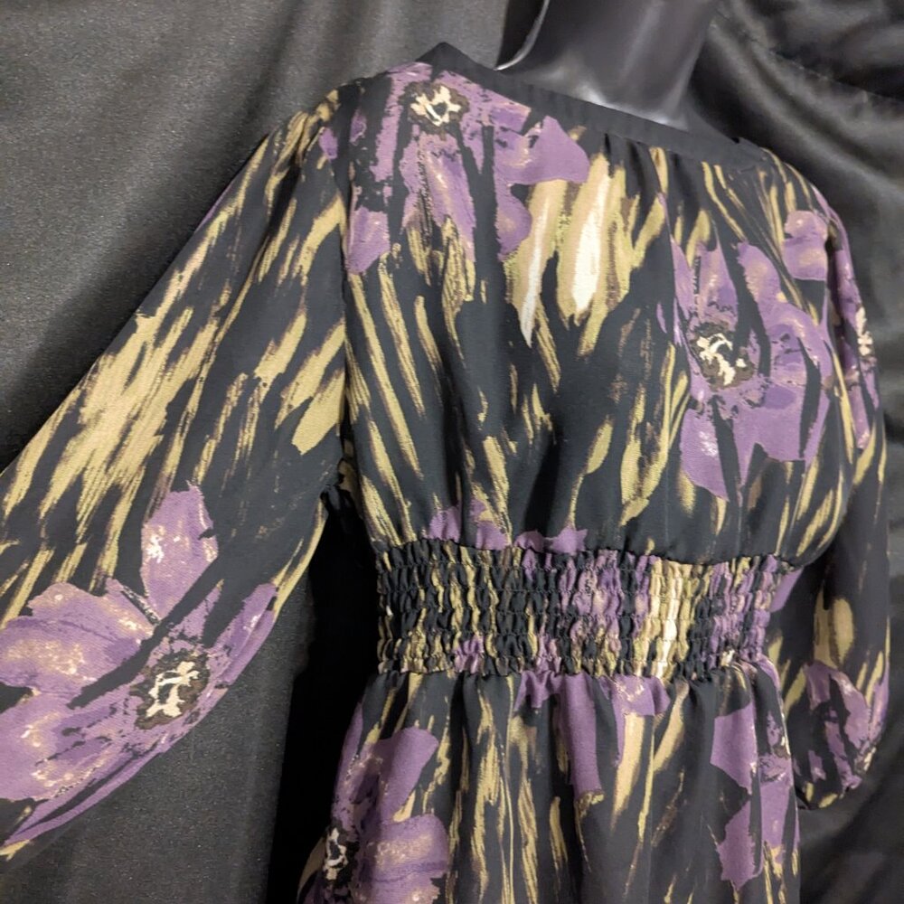 Handmade green purple & black Renaissance dress Belt Not Included - Picture 9 of 11